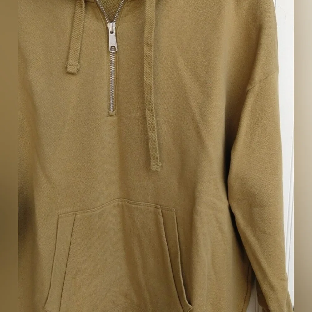 Madewell Resourced Cotton Relaxed Hoodie Sweatshirt In Olive Surplus Size M